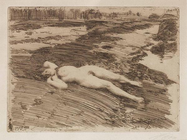 Anders Zorn woman on ground